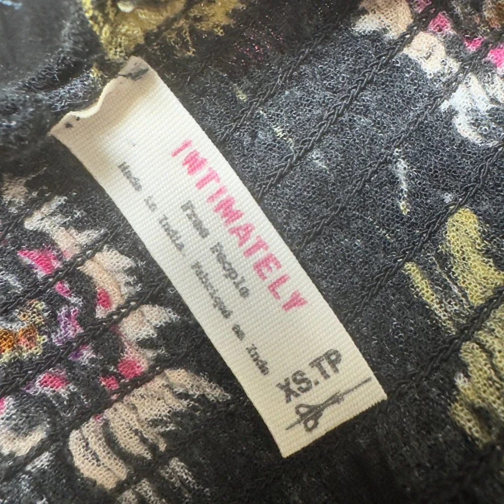 Intimately Free People Garden Party Maxi Dress Womens‎ XS Black Floral Smocked
